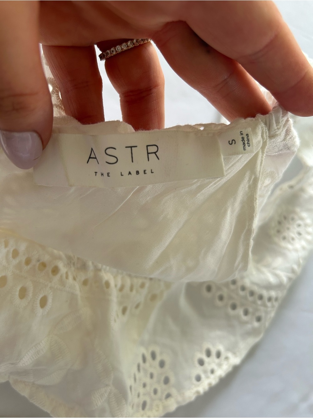 ASTR The Label Elora Ivory Eyelet Cutout Skater Dress - Picture 11 of 12